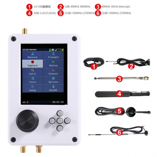 HackRF One with Assembled Portapack H2 Radio Transceiver with SDR Software Development Kit for SDR Receiving