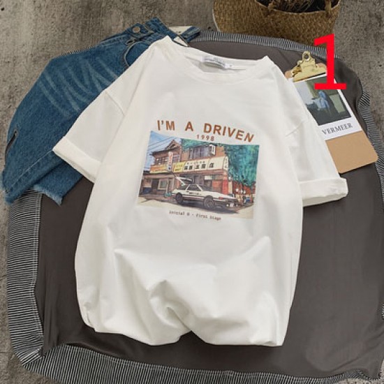 T-shirt 11497 men's trendy brand large size half-sleeved fat loose-fitting shirt five-point sleeve top clothes