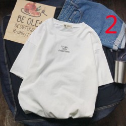 T-shirt 11497 men's trendy brand large size half-sleeved fat loose-fitting shirt five-point sleeve top clothes