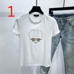 T-shirt 14923 Men's Body Shirt Summer Dress Solid Color Cotton Clothes  Bottoming Shirt Half Sleeve