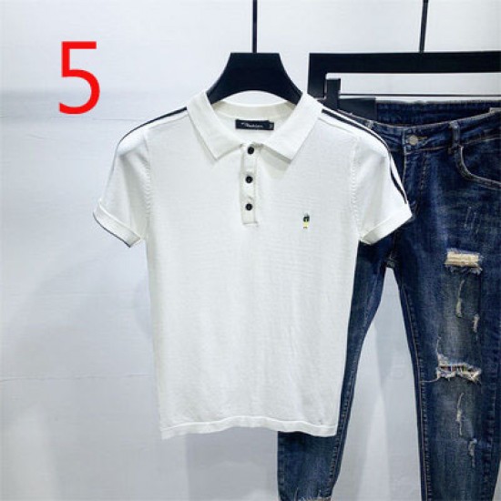 T-shirt 14923 Men's Body Shirt Summer Dress Solid Color Cotton Clothes  Bottoming Shirt Half Sleeve