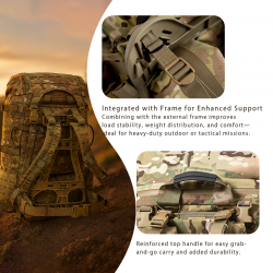 AKMAX FILBE Tactical Backpack Laser-Cut MOLLE MAIN Pack, Multi-Terrain Camouflage, Large Capacity Outdoor Gear Bag
