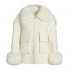 Jxwatcher Women's Winter Coat Jacket with Genuine Fox Fur Collar Lady Size Parka Trench Big Pockets Soft Zipper Woolen Coat