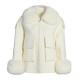 Jxwatcher Women's Winter Coat Jacket with Genuine Fox Fur Collar Lady Size Parka Trench Big Pockets Soft Zipper Woolen Coat
