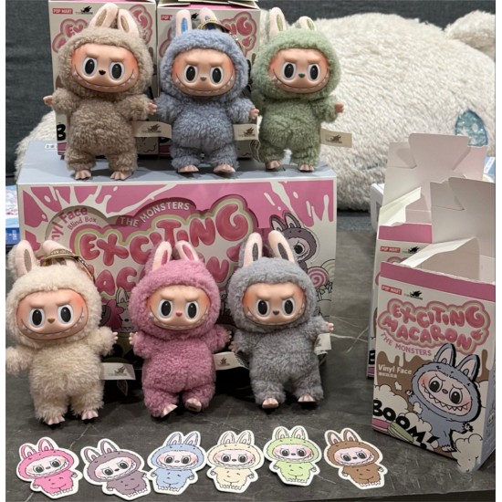 Pop Mart Official Store the Monsters labubu Macaron Plush Toys Popmart labubu Blind Box Mystery Boxes Original Labubu Plush Toys