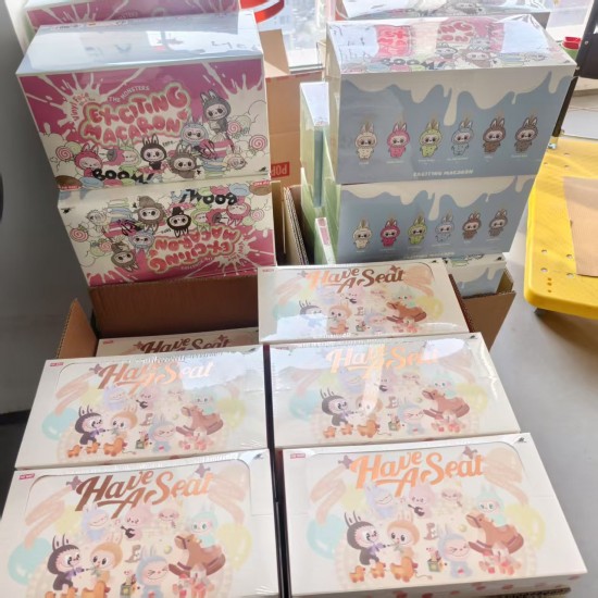 Pop Mart Official Store the Monsters labubu Macaron Plush Toys Popmart labubu Blind Box Mystery Boxes Original Labubu Plush Toys