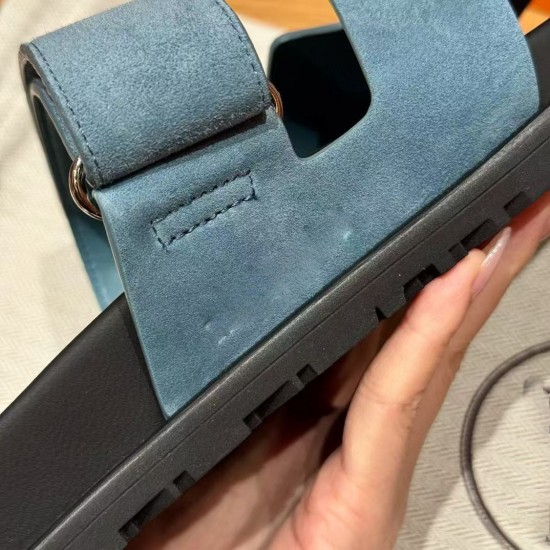 High-quality Luxurious Shoes - H-shaped slippers Made of Genuine Leather, with Original Packaging Included