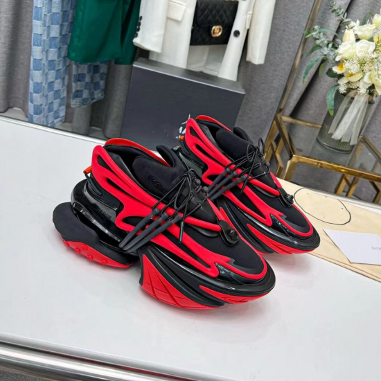 2023 for Balmain Dad Shoes Casual Color Block Sneakers Thick Sole Height Increase Winter Spaceship Space Couple Mesh Lining