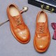 Big Head Business Business Formal Leather Shoes Party Genuine Leather Shoes Goodyear Embossed Handmade Sole Men's Shoes