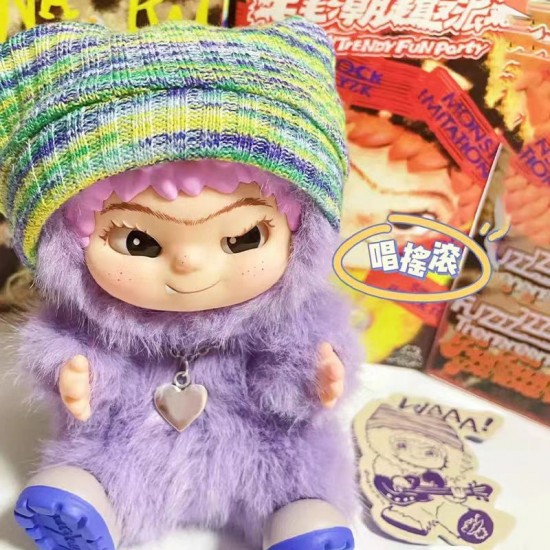 Genuine Letsvan Wakuku Fuzzy Trendy Party Series Blind Box Gen 1 Vinyl Plush Dolls Hanging Keychain Decor Kawaii Gift Toy Set