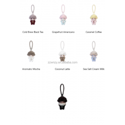 Original Popmart New DlMOO Crush on Coffee Series Soft Faced Plush Keychain Blind Box Plush Keychain Figurines and Ornament