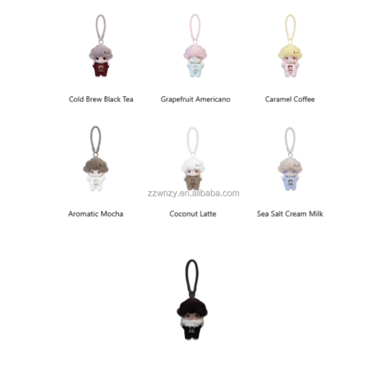 Original Popmart New DlMOO Crush on Coffee Series Soft Faced Plush Keychain Blind Box Plush Keychain Figurines and Ornament