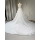 LY-WD0029 Elegant A-Line Ivory Wedding Dress Simple Looking Bridal Lace Skirt with Off-Shoulder Sleeveless for Plus Size Bride