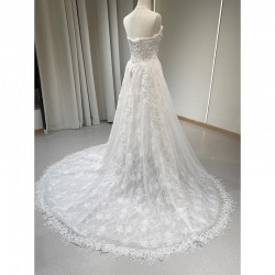 LY-WD0011 Ivory Off-Shoulder Bridal Mermaid Gown Sexy Sleeveless Wedding Dress with Embroidery Decoration Fish Tail Skirt
