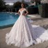 LY-WD0767 Classic Ivory White Bridal Dress Wedding Ball Gowns Chapel Train V-neck Lace Off-Shoulder Sleeveless Plus Size