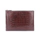 Customized Latest Classy Real Genuine crocodile Belly Skin Leather Black Business Envelope Clutch Bag with Wrist Strap for Men