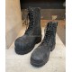 Extra Round Toe Battle Scars Distressed Lug Men Trendy Shoes Unisex Women Men Dress Shoes Black Strike Camo Canvas Combat Boot
