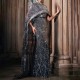Women's Gorgeous Atmosphere Black Cape Sleeve Women Formal Gown Dress With Beading Heavily Embellished Evening Dress