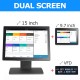OEM Customizable POS AIO Dual Screen Win Intel I5 15.6 Inch+11.6 Inch All in One Pos Systems