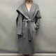 Women Elegant Design Cashmere and Wool Long Coats Scarf Collar Cashmere Coat for Winter