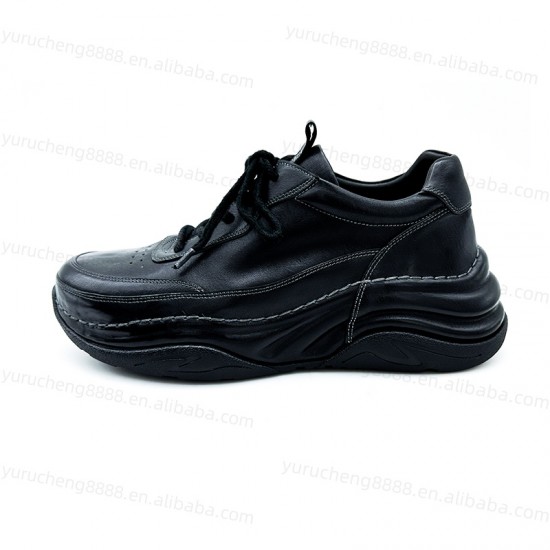 Men's Retro Leather Shoes with Thick Sole Casual Lace-Up Design All-Match Dress Shoes Business Dress Shoes Formal Occasion