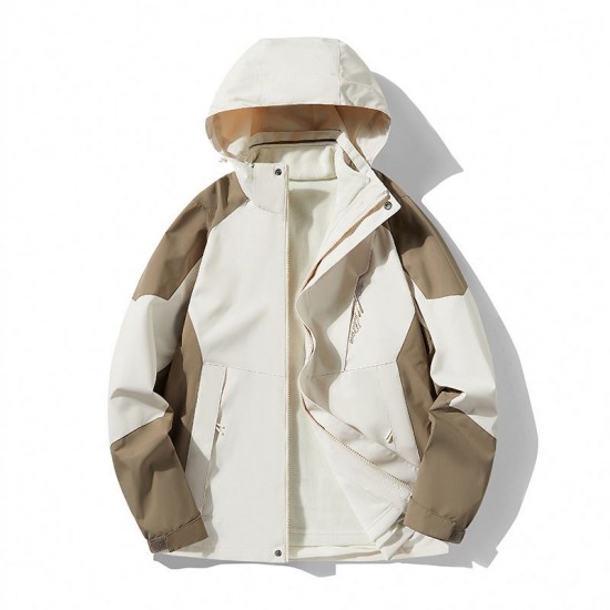 Three-in-one Storm Jacket Custom logo High-end Plus Fleece Two Coats Outdoor Mountaineering Work Clothes