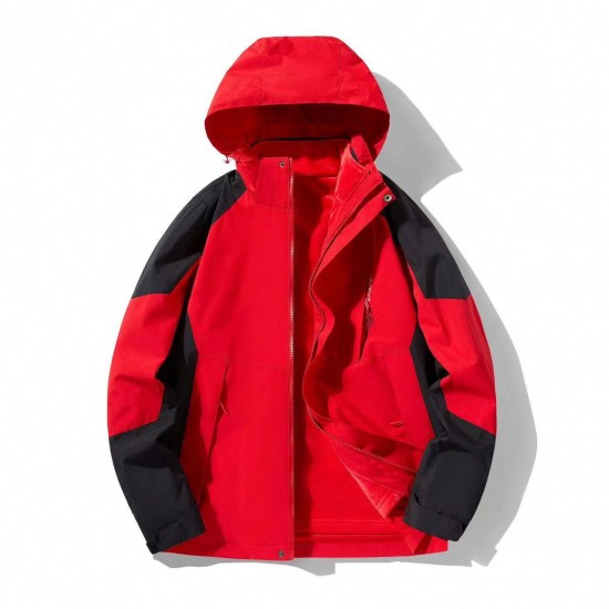 Three-in-one Storm Jacket Custom logo High-end Plus Fleece Two Coats Outdoor Mountaineering Work Clothes