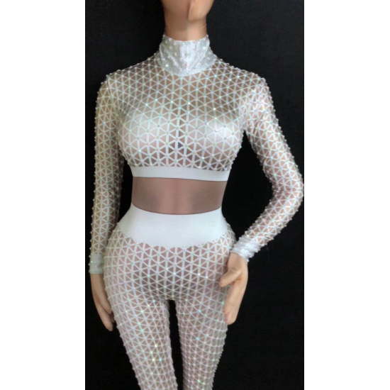 Women's Casual Rhinestone Plaid Jumpsuit for Summer Birthday Party Sexy Bodysuit Stretch Fashion Clothes Black White B134 for