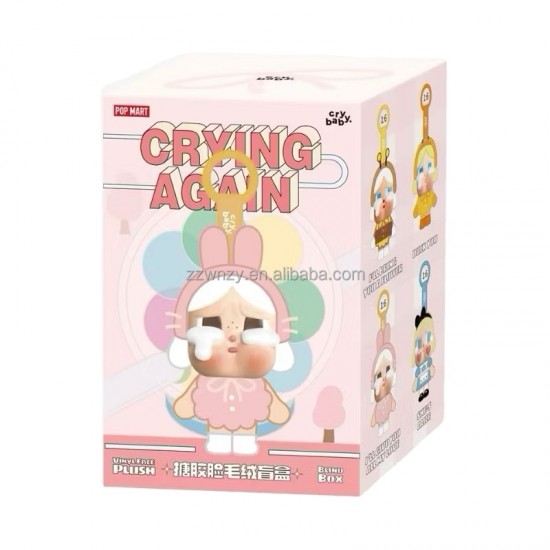 Hot Selling Pop Mart Genuine Cry Baby Crying Again Series Plush Figures Blind Box Cry Baby Plush Doll with Mystery Keychains