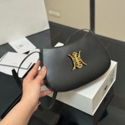 2025 New Fashion Wandering Moon Women's Genuine Leather Single Shoulder Spring Bag Durable Rhinestone Buckle Versatile for Daily