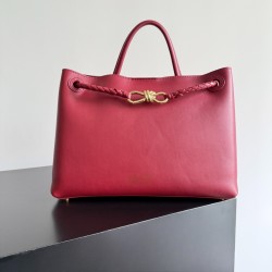 Elegant Women's Genuine Leather Large Capacity Lock Tote Bag Stylish Exclusive Metal Elite Work Handbag Fashionable Portable