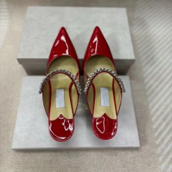 High-quality Real-shot Pointed-toe High-heeled Rhinestone Women's Shoes, Mule Sandals