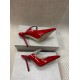 High-quality Real-shot Pointed-toe High-heeled Rhinestone Women's Shoes, Mule Sandals