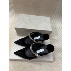 High-quality Real-shot Pointed-toe High-heeled Rhinestone Mesh Women's Shoes