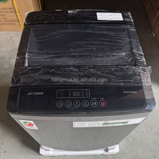 7kg Grey/Black Top Load Washing Machine With Inverter Motor Energy Saving Low Noise 15 Programs Quick Wash Africa EU US