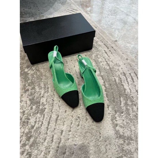 High-quality New Color-matched Genuine Leather Women's High-heeled Sandals with Thick Heels, Single Shoes