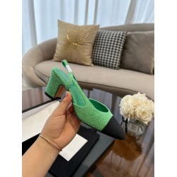 High-quality New Color-matched Genuine Leather Women's High-heeled Sandals with Thick Heels, Single Shoes