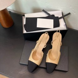 High-quality New Multi-color Genuine Leather High-heeled Women's Sandals with Thick Heels, Single Shoes