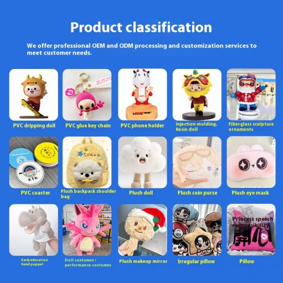 Custom Cartoon Doll Pendant Plush Keychain Toy Batch Customizable Key Figure Bag Accessory