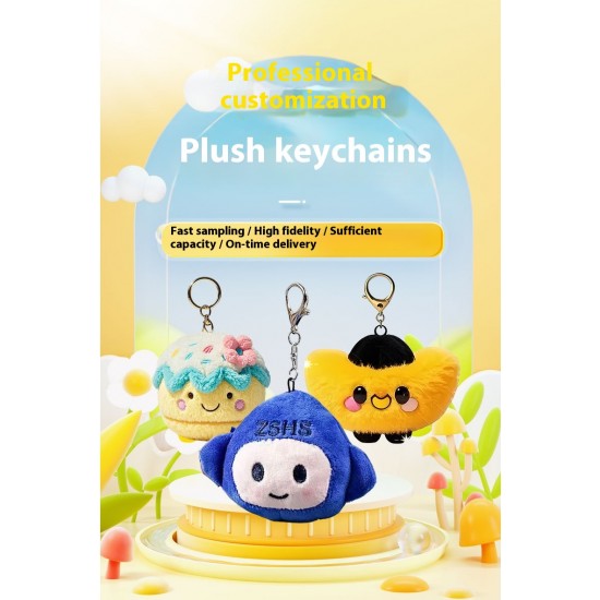 Custom Cartoon Doll Pendant Plush Keychain Toy Batch Customizable Key Figure Bag Accessory
