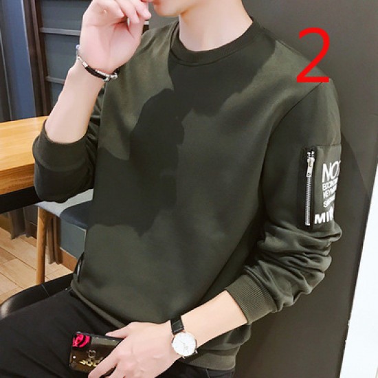 Long-sleeved 13495 T-shirt Men's Cotton Autumn Men's Shirt Inside Men's Autumn Clothes Slim