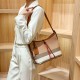 Genuine Leather Women's Bag 2025 New Checkered Canvas Large Capacity Vintage Bag Fashionable Commuting Single-shoulder Tote Bag