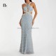 Wholesale Custom Cocktail Prom Manufacturer Low Moq Hand-beaded and Rhinestone-embellished Halter Evening Gown Dresses for Women
