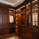 American Style Solid Wood Oil-Mixed Dark Brown Wardrobe Calm and Atmospheric for Bedroom