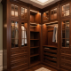 American Style Solid Wood Oil-Mixed Dark Brown Wardrobe Calm and Atmospheric for Bedroom