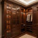 American Style Solid Wood Oil-Mixed Dark Brown Wardrobe Calm and Atmospheric for Bedroom