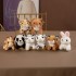 Soft 10cm Tiger Rabbit Panda Stuffed Animal Plush Keychain Toy Cotton Backpack Charm PP Stress Relief with OPP Bag Packaging