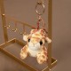 Soft 10cm Tiger Rabbit Panda Stuffed Animal Plush Keychain Toy Cotton Backpack Charm PP Stress Relief with OPP Bag Packaging