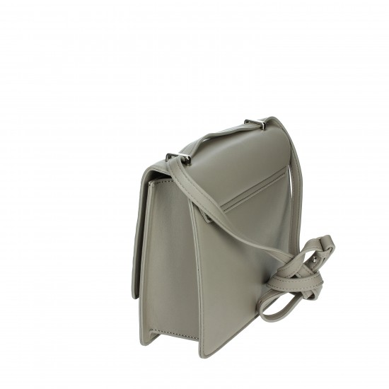 Single Handle Shoulder Bag X02.002 Gray with Waterproof Zip Closure Chain Decoration PU and Polyester Lining for All Seasons