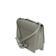 Single Handle Shoulder Bag X02.002 Gray with Waterproof Zip Closure Chain Decoration PU and Polyester Lining for All Seasons